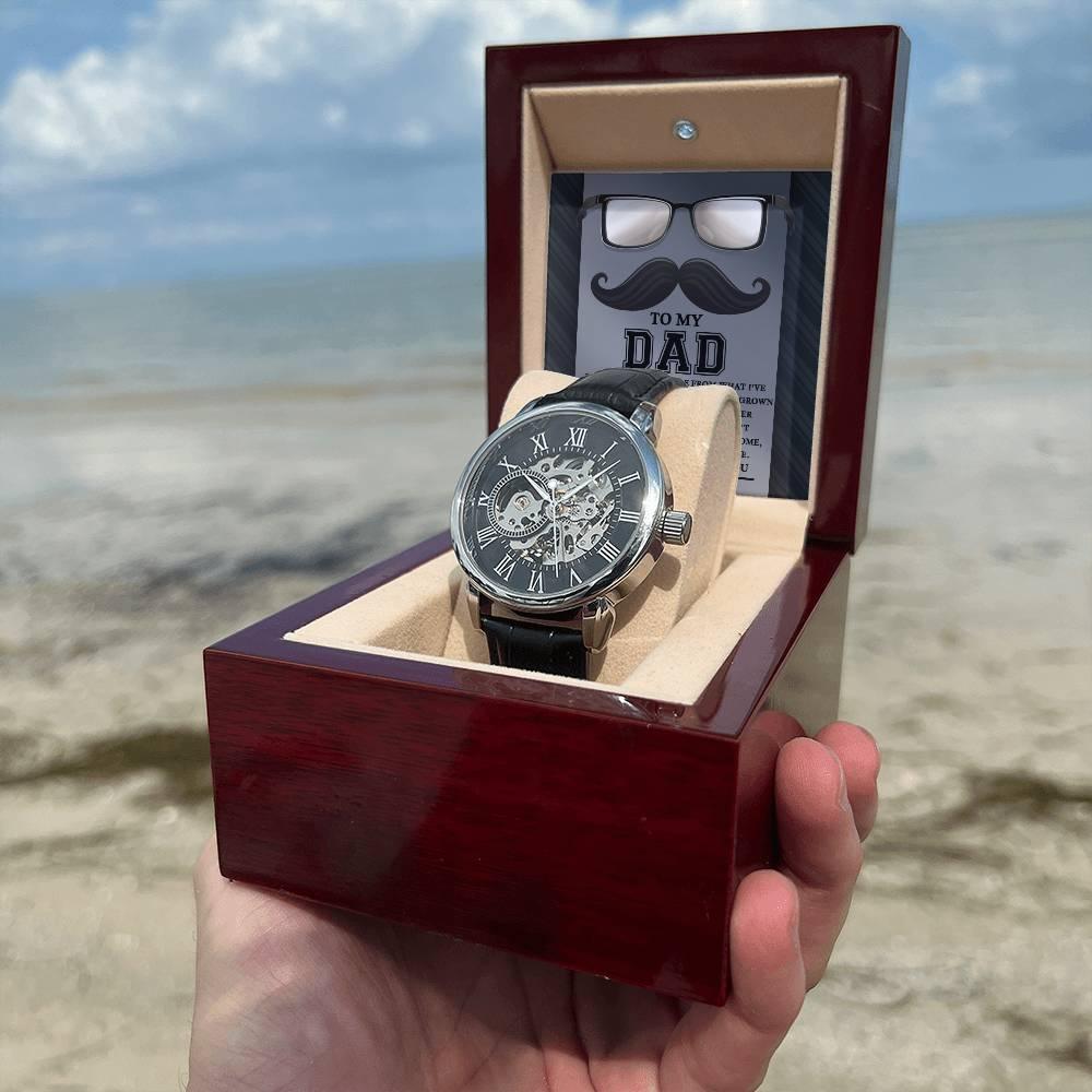 Gift for Dad What I Learned From You Men's Openwork Watch with Gift Box - Mallard Moon Gift Shop
