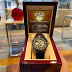 Gift for Dad - You Are My Guiding Light Men's Openwork Watch with Gift Box