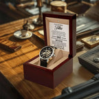 To My Wonderful Father You Are My Guiding Light Men's Openwork Watch with Gift Box