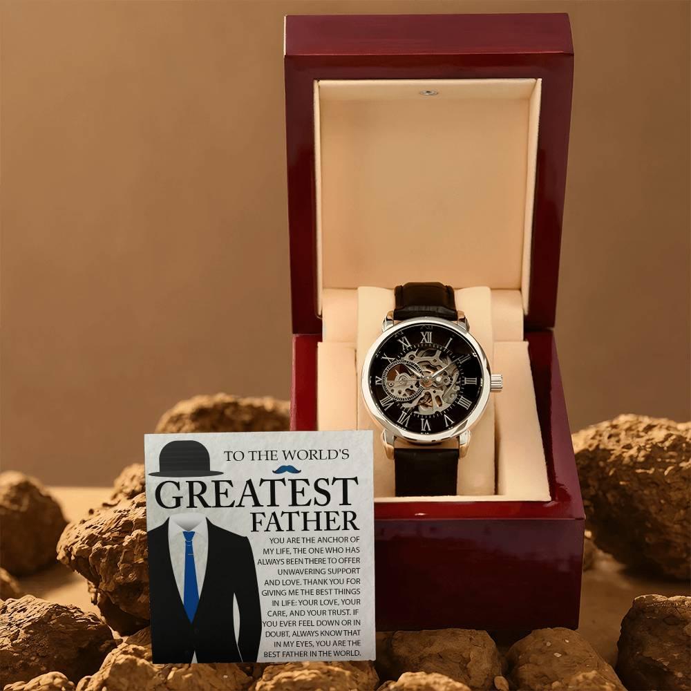 Dad Gift - You Are The Anchor in My Life Men's Openwork Watch with Gift Box - Mallard Moon Gift Shop