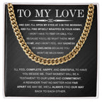 To My Love – Cuban Link Chain with Long Distance Message Card | Romantic Gift for Him Across the Miles