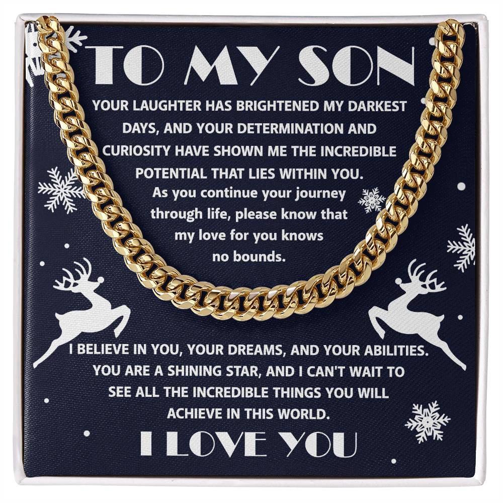 Gift for your Son - I Believe in You - Cuban Chain Link Necklace