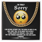 Apology Gift for Him-Sorry, Accept My Apology-Cuban Link Chain Necklace