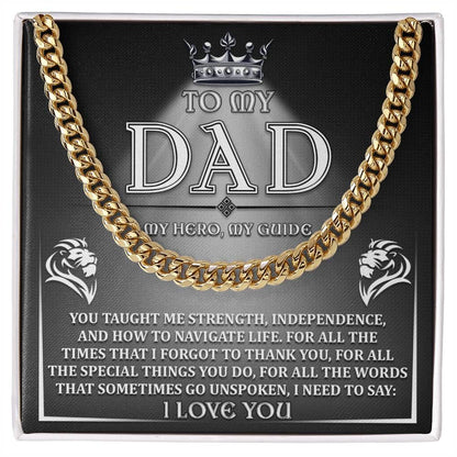 Dad - Need To Say Cuban Chain Link Necklace with Gift Box - Mallard Moon Gift Shop