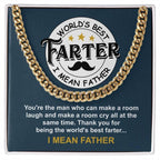 Dad - World's Best Farter Cuban Chain Link Necklace with Gift Box