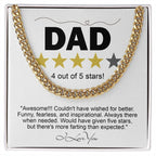 Funny Gift for Dad-Four out of Five Stars Cuban Chain Link Necklace with Gift Box