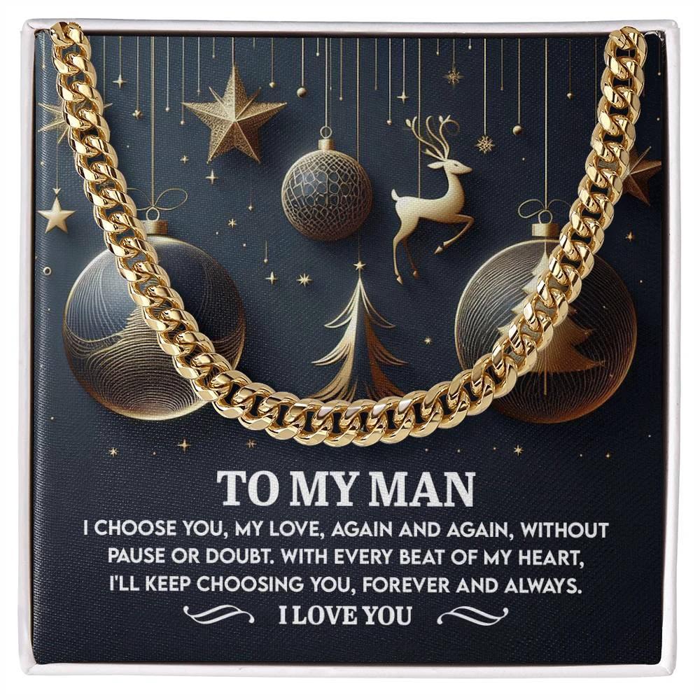 Gift for My Man - Every Beat - Cuban Link Chain Necklace