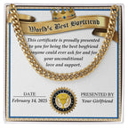 Romantic Gift for Boyfriend – Cuban Link Chain & Love Certificate Keepsake