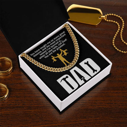 Dad Gift-When All Else Fails, Call Dad Cuban Chain Link Necklace with Gift Box - Mallard Moon Gift Shop