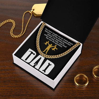 Dad Gift-When All Else Fails, Call Dad Cuban Chain Link Necklace with Gift Box - Mallard Moon Gift Shop