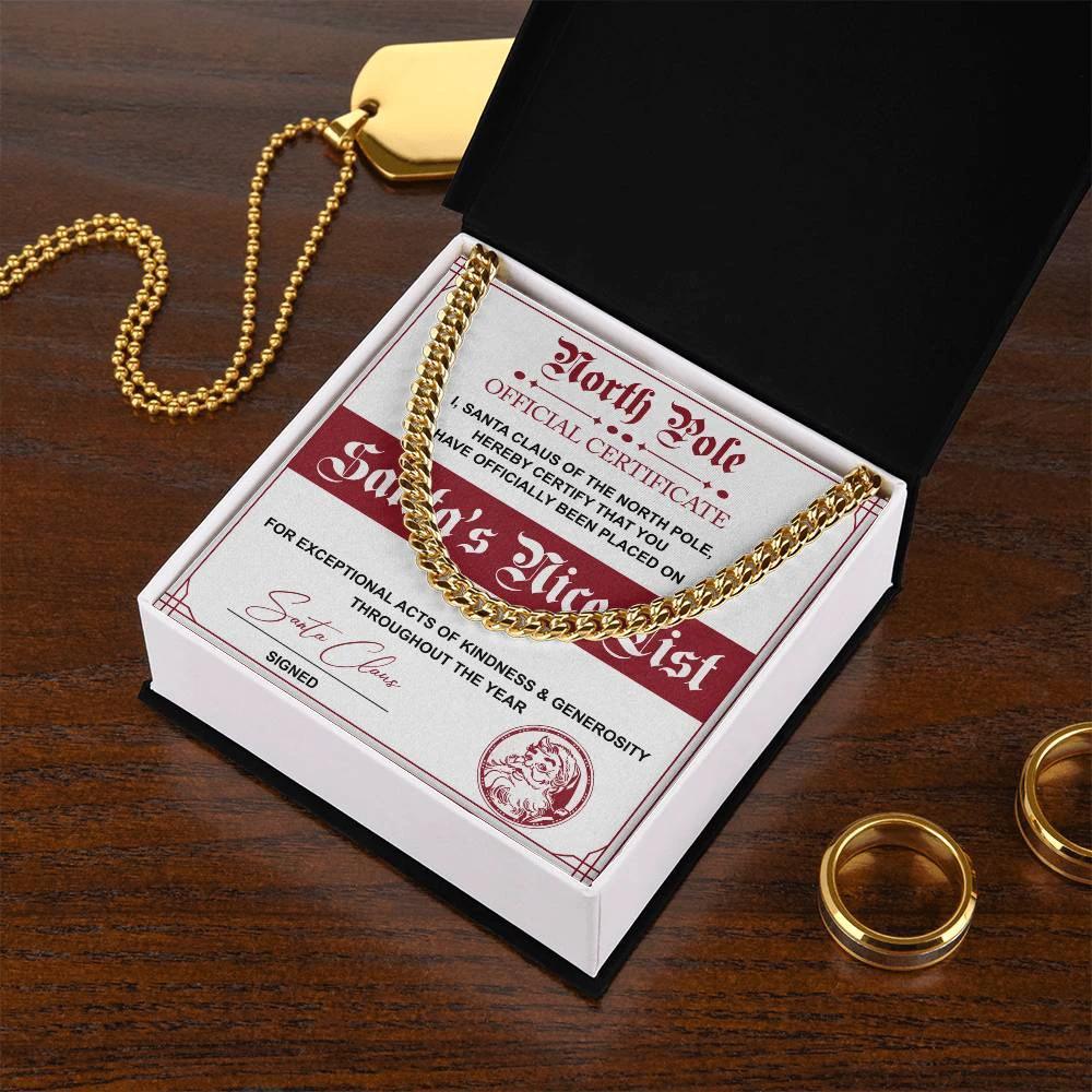 Nice List - Santa Claus - Cuban Link Chain Necklace