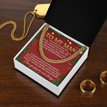 Gift for My Man - Never Change - Cuban Link Chain Necklace - Mallard Moon Gift Shop