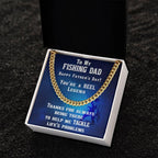 Fishing Dad Personalized Cuban Link Chain Necklace