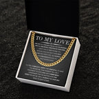 To My Love – Cuban Link Chain with Long Distance Message Card | Romantic Gift for Him Across the Miles