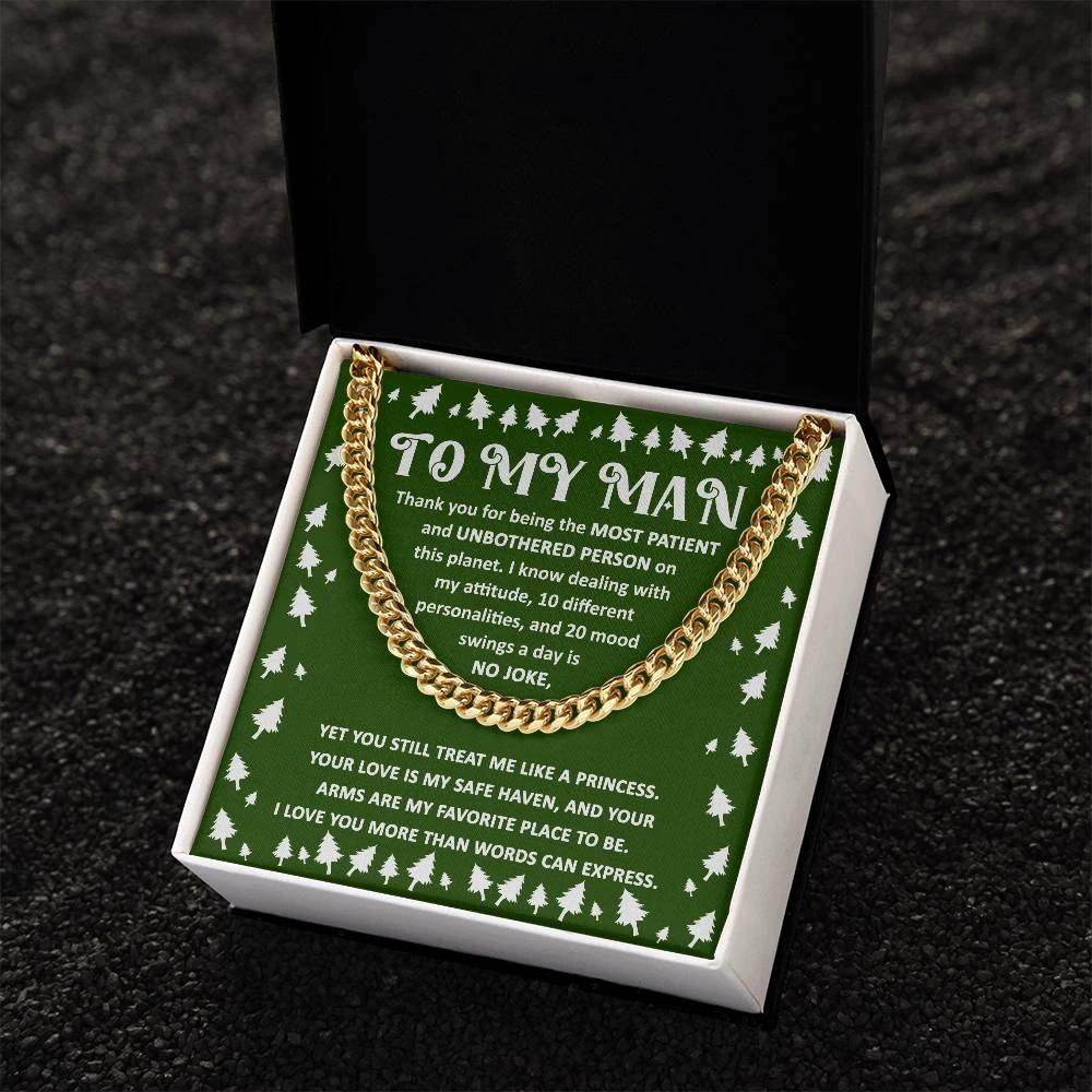 Holiday Gift for Your Man - Dealing with My Attitude and Mood Swings Cuban Chain Link Necklace