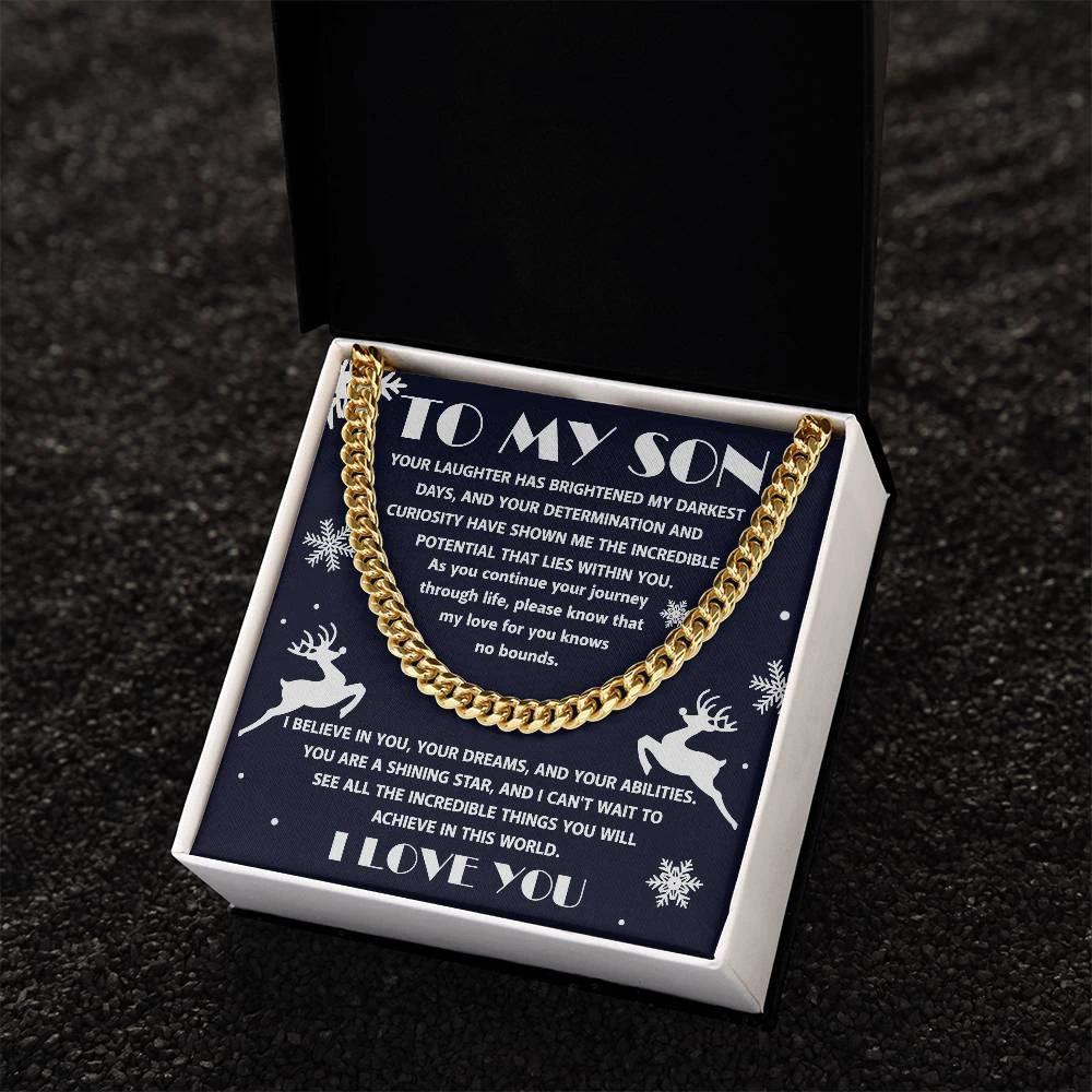 Gift for your Son - I Believe in You - Cuban Chain Link Necklace