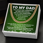 To My Dad - My First Superhero - Cuban Link Necklace