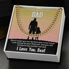 Gift For Dad I Will Always Be Your Little Girl Cuban Chain Link Necklace with Gift Box