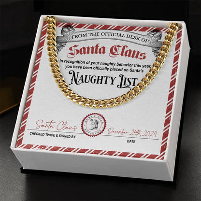 Naughty List Naughty Behavior - Cuban Link Chain Necklace - Mallard Moon Gift Shop