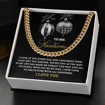 Gift for My Man - Future of Happiness - Cuban Chain Link Necklace - Mallard Moon Gift Shop