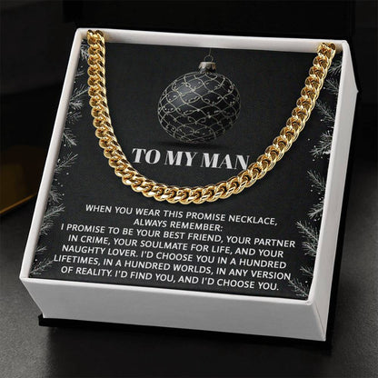 Gift for My Man - Naughty Lover - Cuban Link Chain Necklace - Mallard Moon Gift Shop