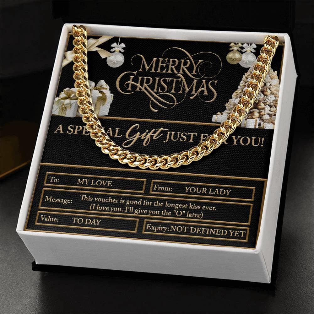Gift for My Man - Christmas Voucher - Cuban Link Chain Necklace