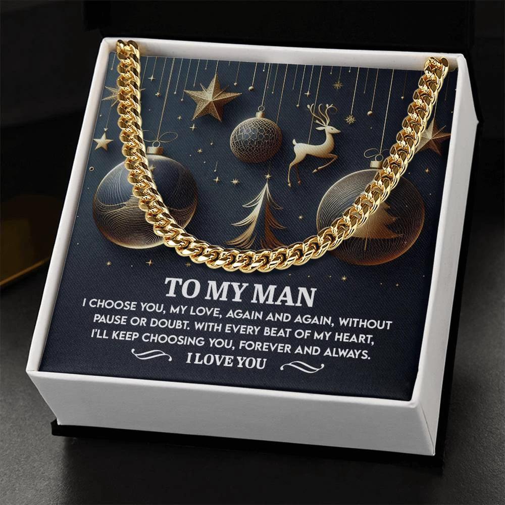 Gift for My Man - Every Beat - Cuban Link Chain Necklace