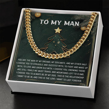 Gift for My Man - My Soulmate - Cuban Link Chain Necklace - Mallard Moon Gift Shop