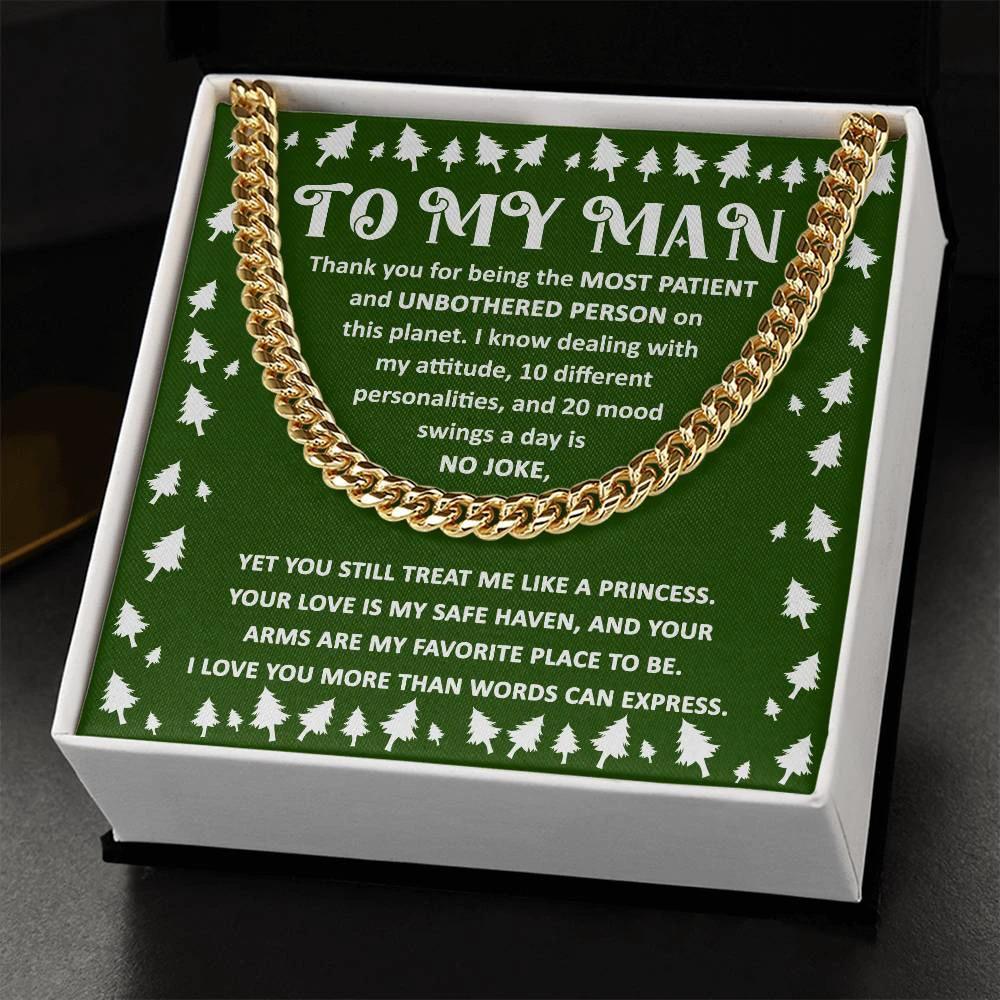 Holiday Gift for Your Man - Dealing with My Attitude and Mood Swings Cuban Chain Link Necklace