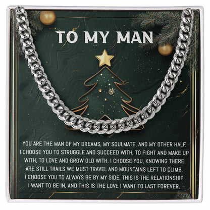 Gift for My Man - My Soulmate - Cuban Link Chain Necklace - Mallard Moon Gift Shop