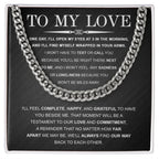 To My Love – Cuban Link Chain with Long Distance Message Card | Romantic Gift for Him Across the Miles