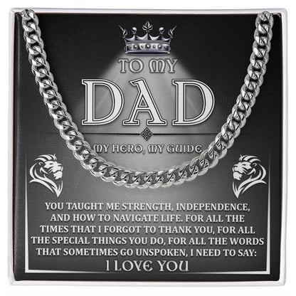 Dad - Need To Say Cuban Chain Link Necklace with Gift Box - Mallard Moon Gift Shop