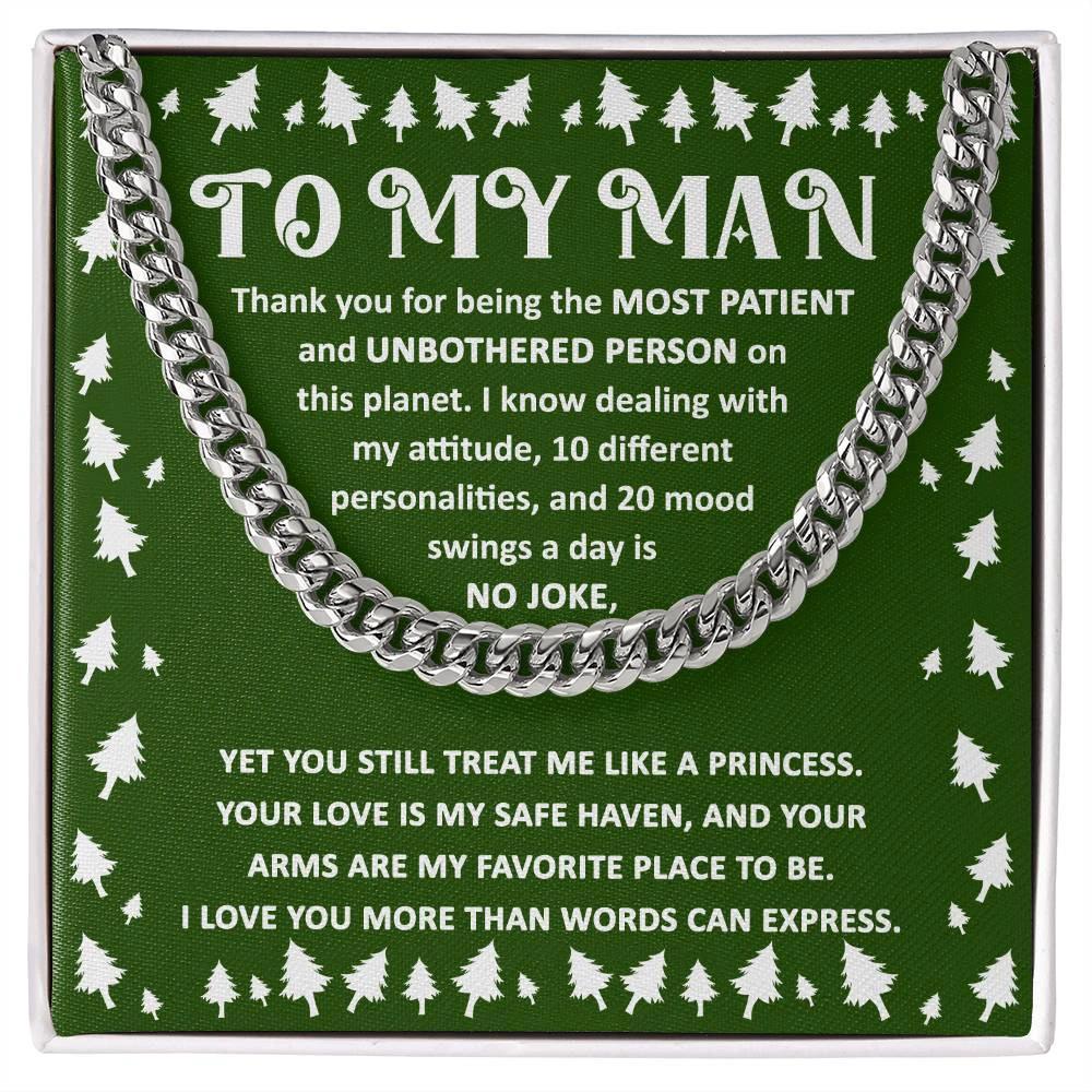 Holiday Gift for Your Man - Dealing with My Attitude and Mood Swings Cuban Chain Link Necklace