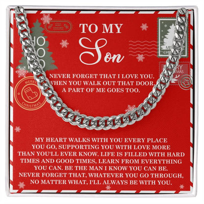 Gift for Son - That Door - Cuban Link Chain Necklace - Mallard Moon Gift Shop