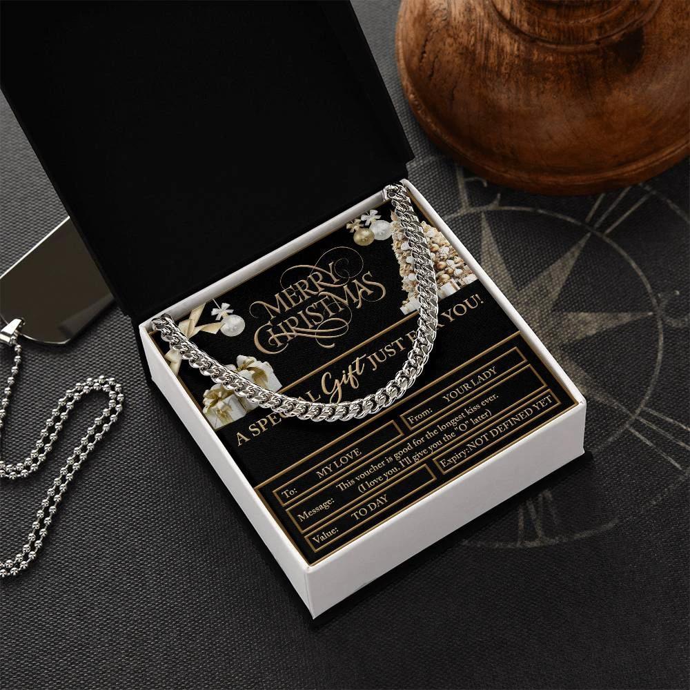 Gift for My Man - Christmas Voucher - Cuban Link Chain Necklace