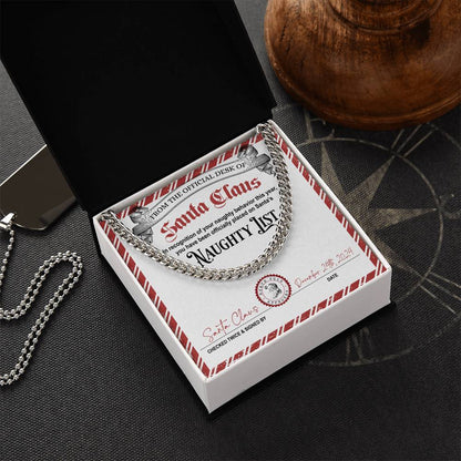 Naughty List Naughty Behavior - Cuban Link Chain Necklace - Mallard Moon Gift Shop