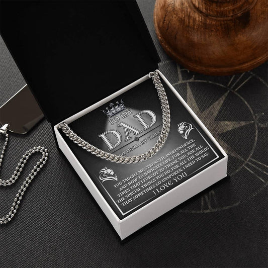 Dad - Need To Say Cuban Chain Link Necklace with Gift Box - Mallard Moon Gift Shop