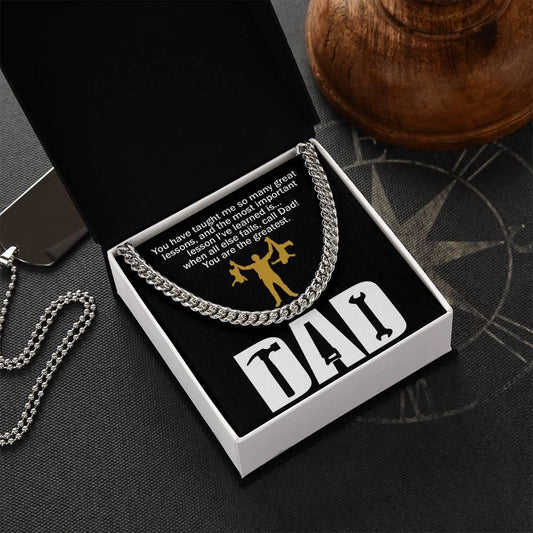 Dad Gift-When All Else Fails, Call Dad Cuban Chain Link Necklace with Gift Box - Mallard Moon Gift Shop