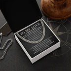 To My Love – Cuban Link Chain with Long Distance Message Card | Romantic Gift for Him Across the Miles