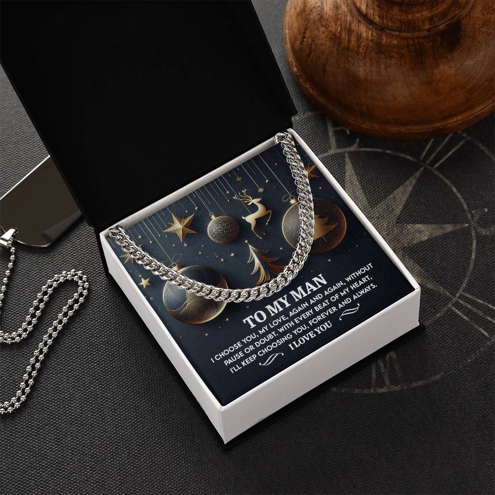 Gift for My Man - Every Beat - Cuban Link Chain Necklace - Mallard Moon Gift Shop