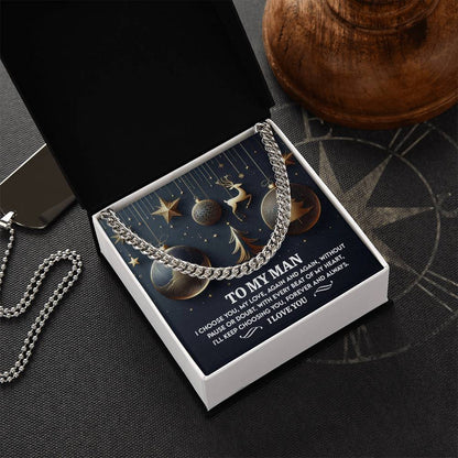 Gift for My Man - Every Beat - Cuban Link Chain Necklace - Mallard Moon Gift Shop