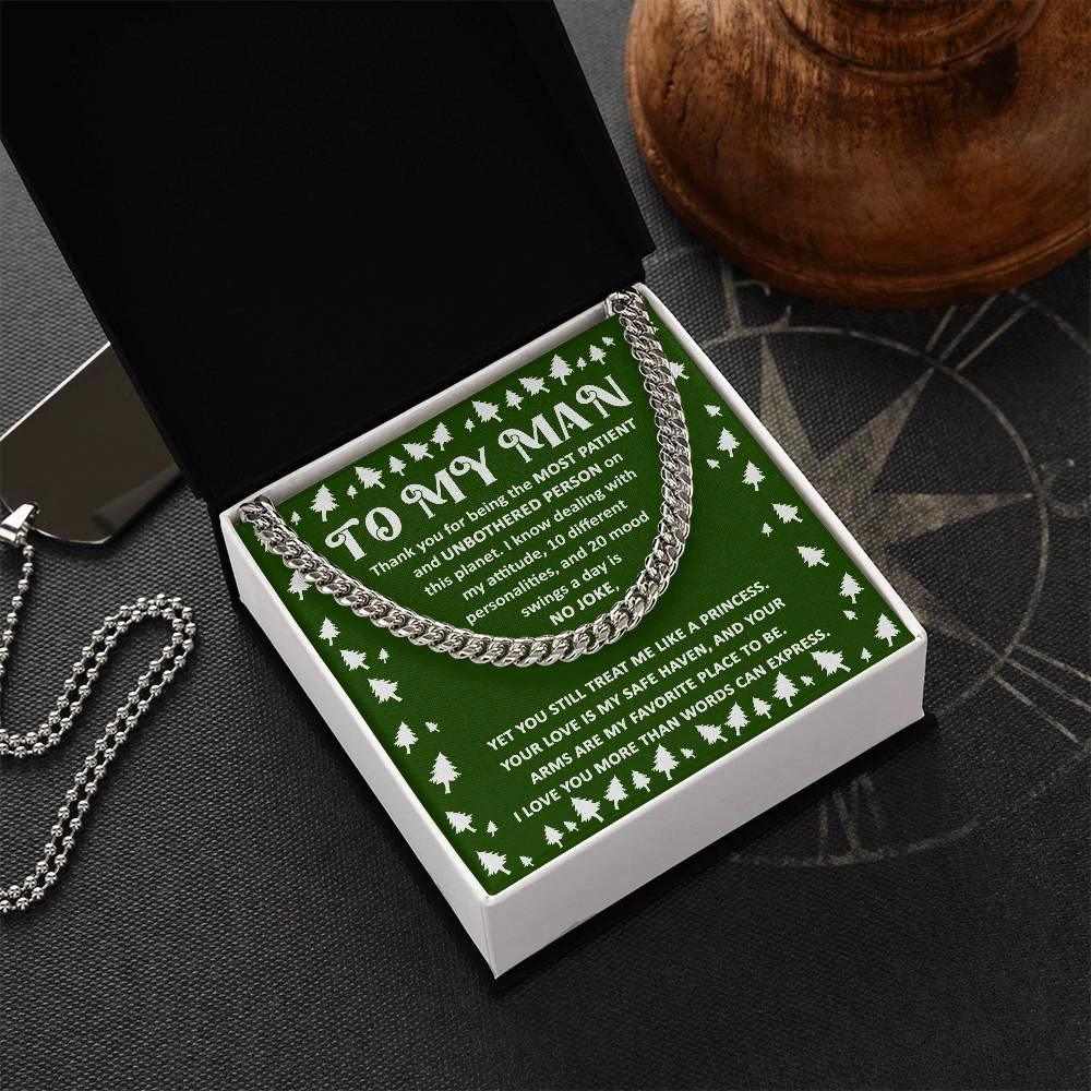 Holiday Gift for Your Man - Dealing with My Attitude and Mood Swings Cuban Chain Link Necklace