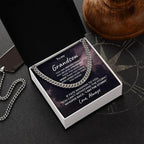 Grandson Jewelry Whisper Back "I Am The Storm" Graduation Birthday Holiday Personalized Cuban Chain Link Necklace With Gift Box