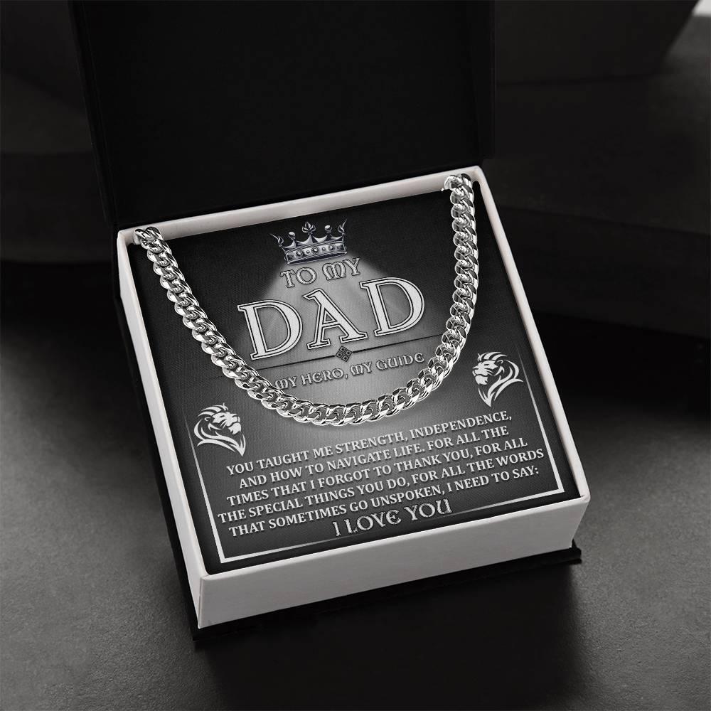 Dad - Need To Say Cuban Chain Link Necklace with Gift Box - Mallard Moon Gift Shop