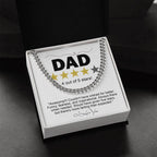 Funny Gift for Dad-Four out of Five Stars Cuban Chain Link Necklace with Gift Box