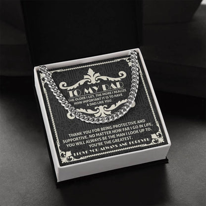 To My Dad You're the Greatest Cuban Chain Link Necklace - Mallard Moon Gift Shop