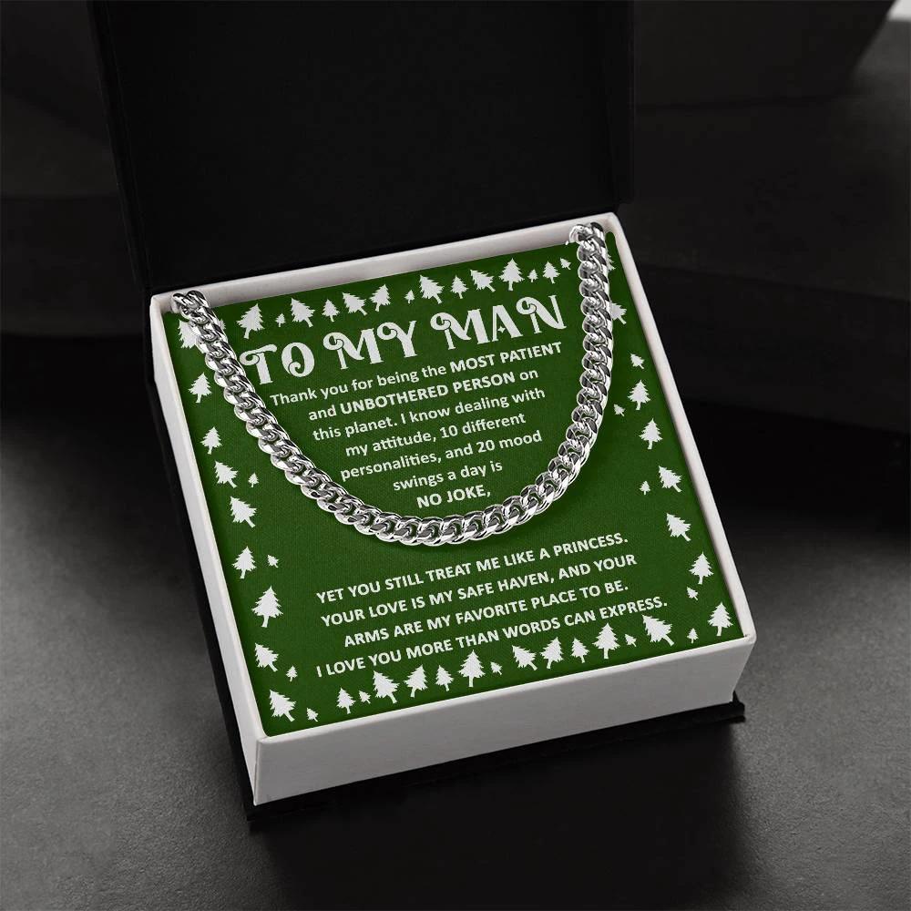 Holiday Gift for Your Man - Dealing with My Attitude and Mood Swings Cuban Chain Link Necklace