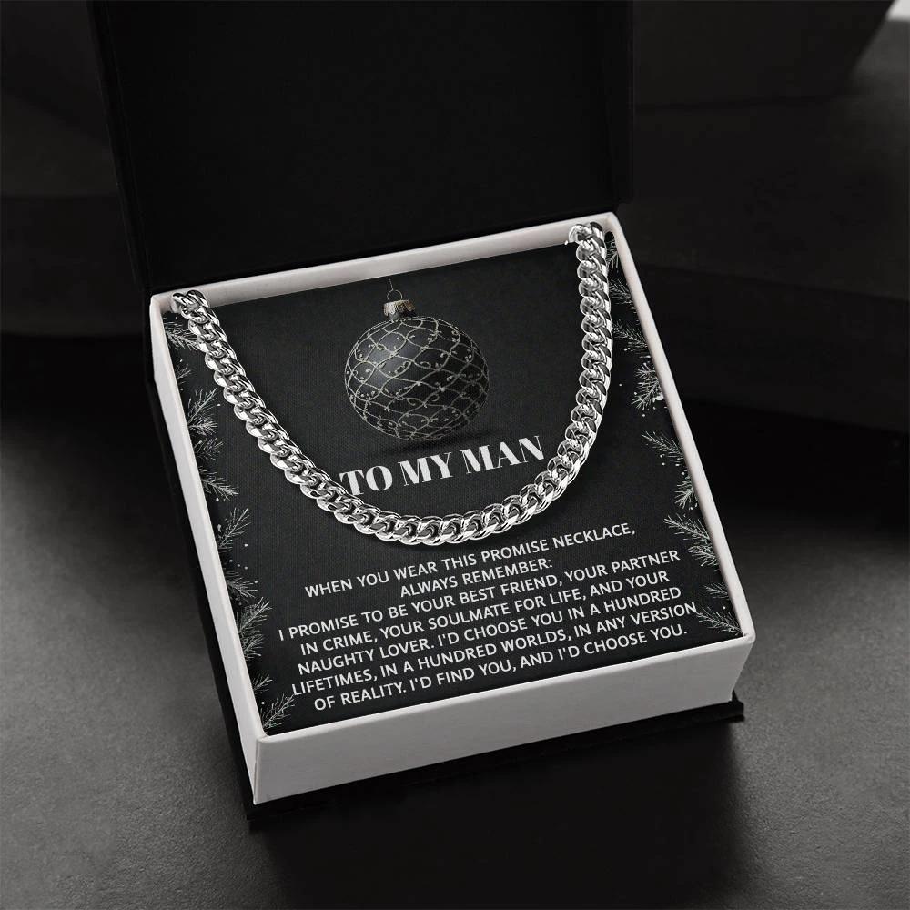 Gift for My Man - Naughty Lover - Cuban Link Chain Necklace