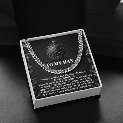 Gift for My Man - Naughty Lover - Cuban Link Chain Necklace - Mallard Moon Gift Shop
