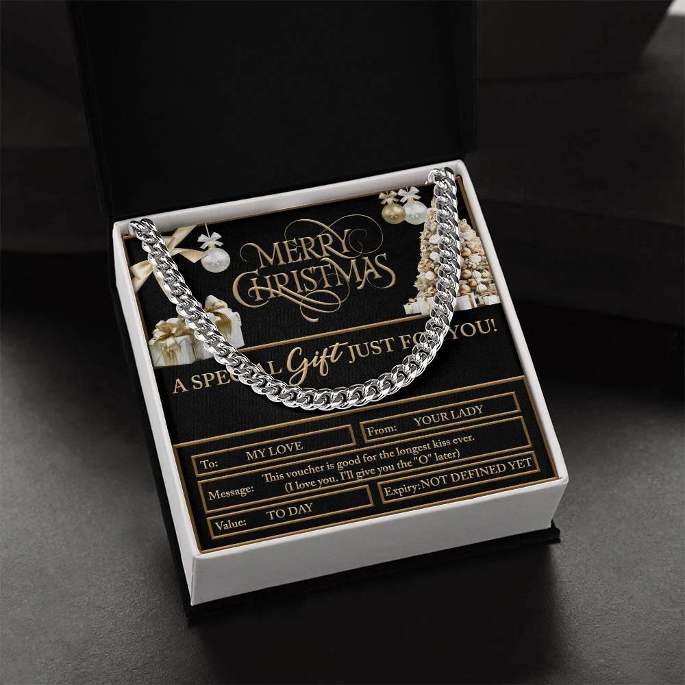 Gift for My Man - Christmas Voucher - Cuban Link Chain Necklace